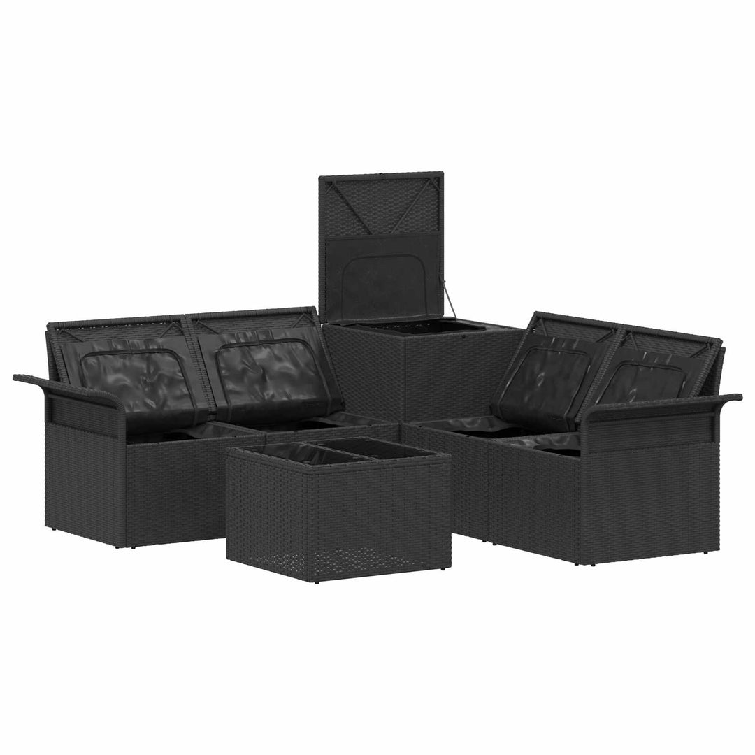Sofa Sæt 6 stk. 4-Antal sæder Sort og Cremehvid