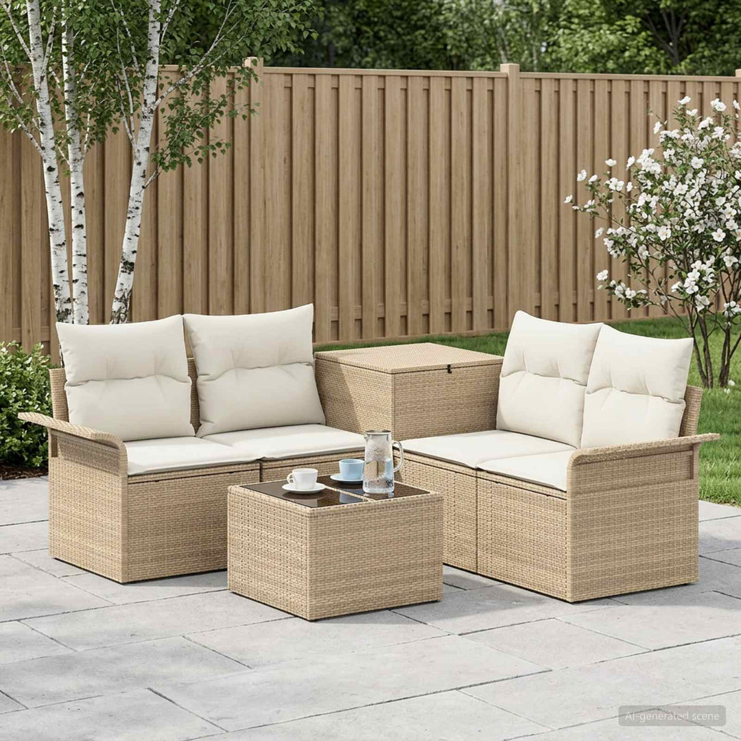 Sofa Sæt 6 stk. 4-Antal sæder Beige og cremehvid