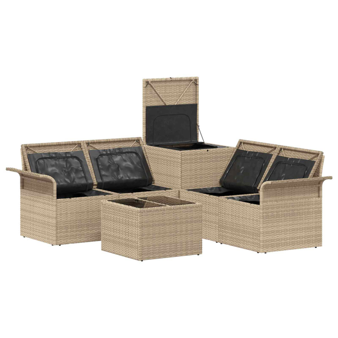 Sofa Sæt 6 stk. 4-Antal sæder Beige og lys grå
