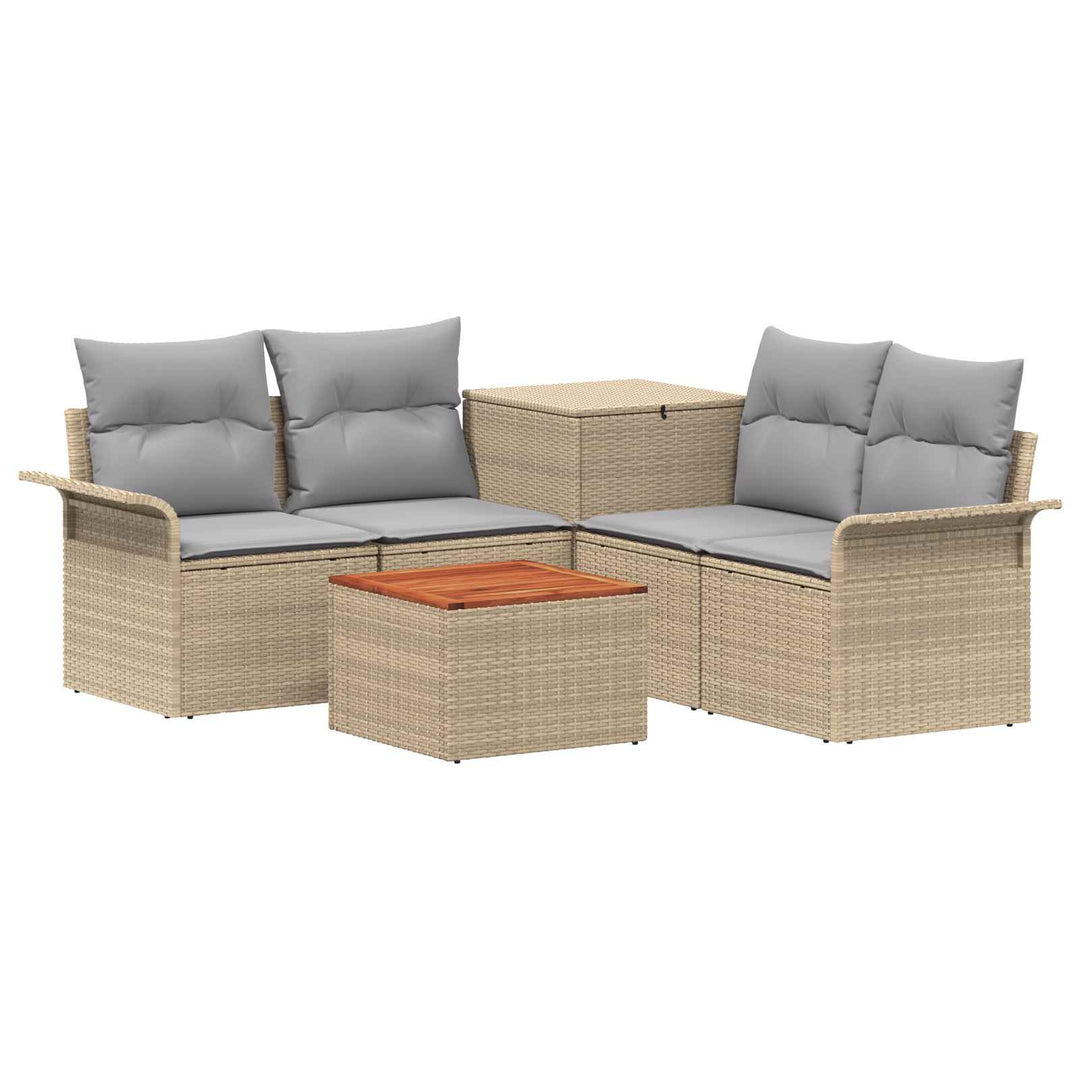 Sofa Sæt 6 stk. 4-Antal sæder Beige og lys grå