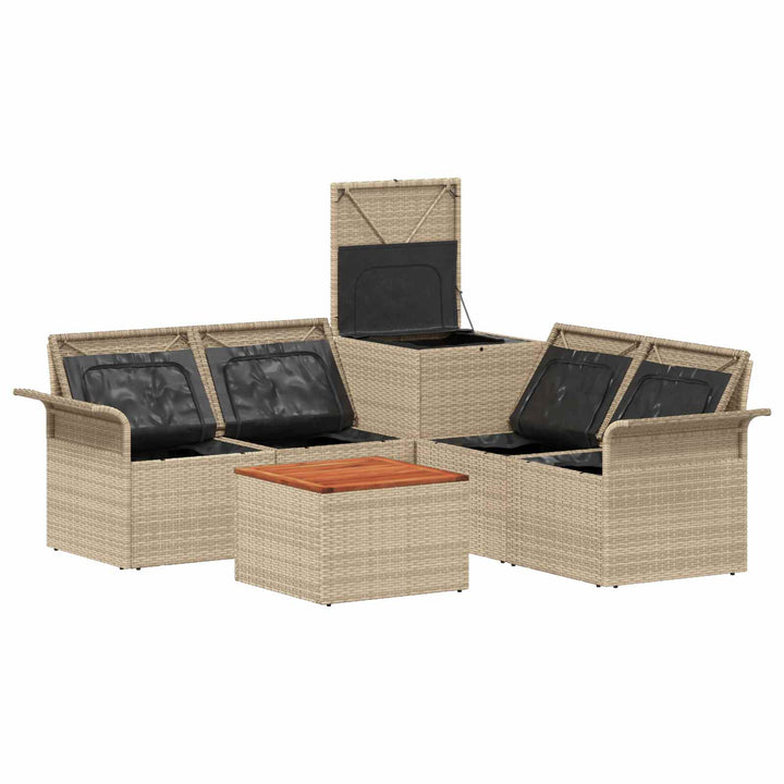 Sofa Sæt 6 stk. 4-Antal sæder Beige og lys grå