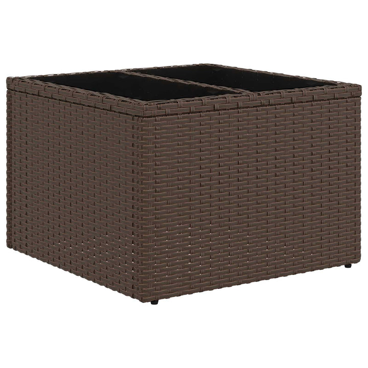 Sofa Sæt 6 stk. Brun og Creme Hvid Poly Rattan og Stål