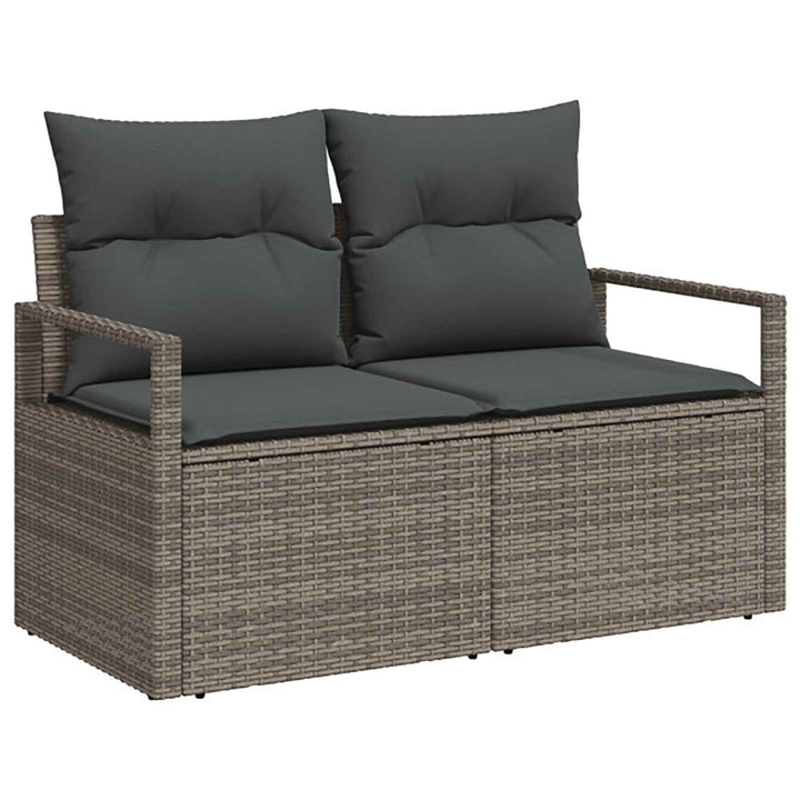 Sofa Sæt 6 stk. Grå og Mørkegrå Poly Rattan og Stål
