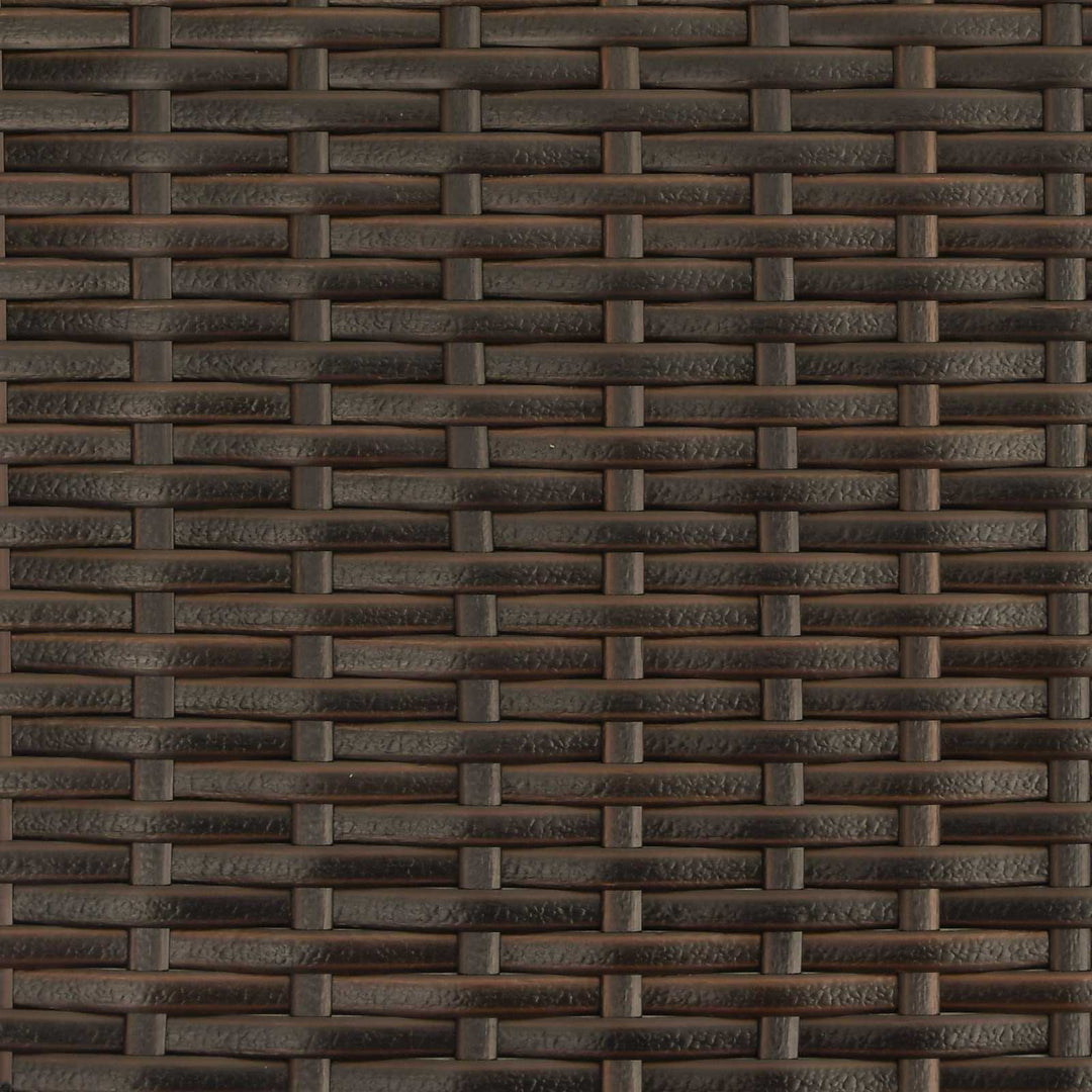 Sofa Sæt 6 stk. Brun og Rød Poly Rattan og Stål
