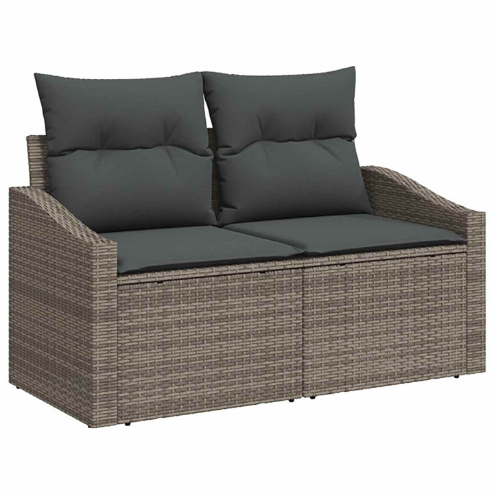 Sofa Sæt 6 stk. Grå og Mørkegrå Poly Rattan og Stål