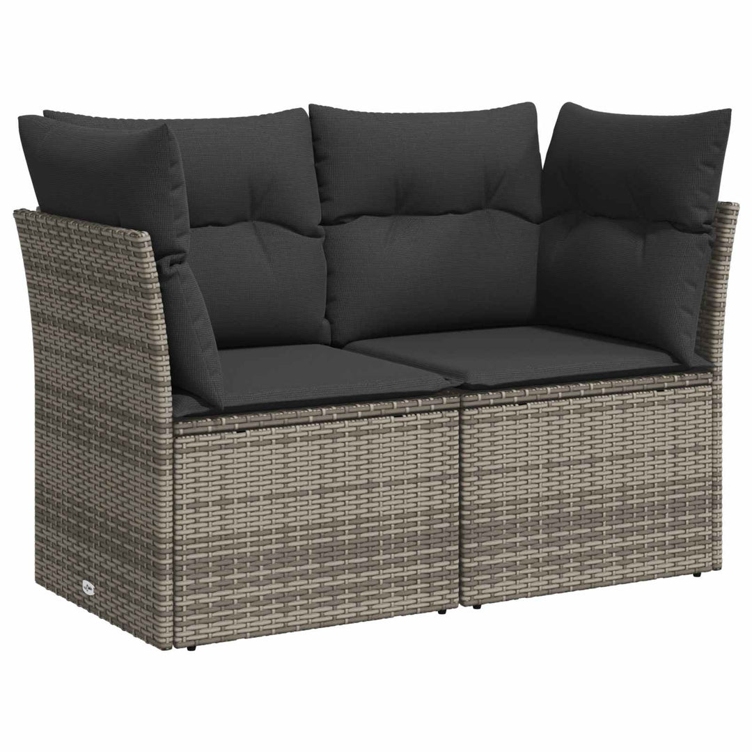 Sofa Sæt 6 stk. Grå og Mørkegrå Poly Rattan og Stål