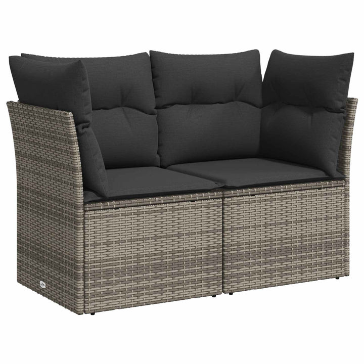 Sofa Sæt 6 stk. Grå og Mørkegrå Poly Rattan og Stål