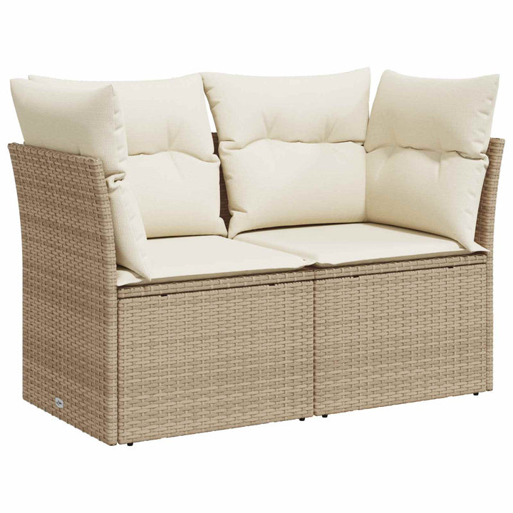 Sofa Sæt 6 stk. Beige og cremehvid Poly Rattan og Stål