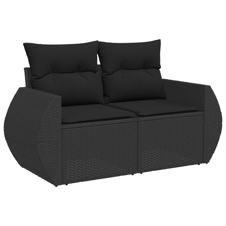 Sofa Sæt 6 stk. Sort Poly Rattan og Stål