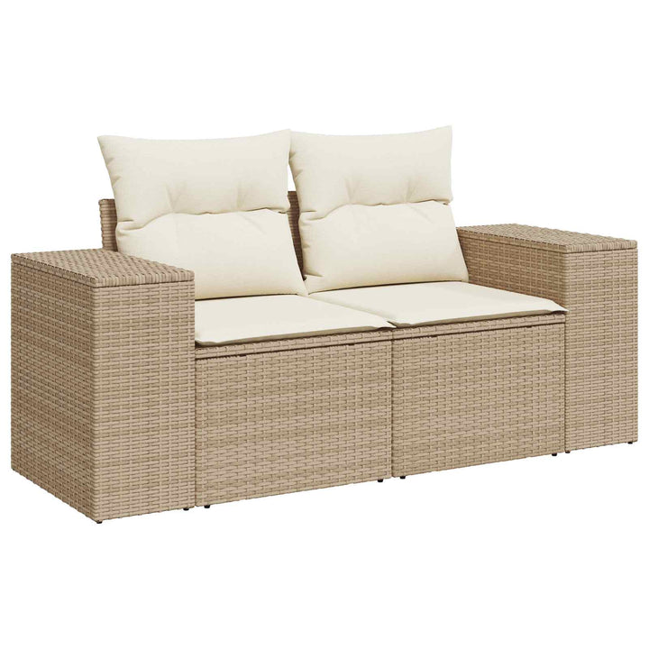 Sofa Sæt 6 stk. Beige og cremehvid Poly Rattan og Stål