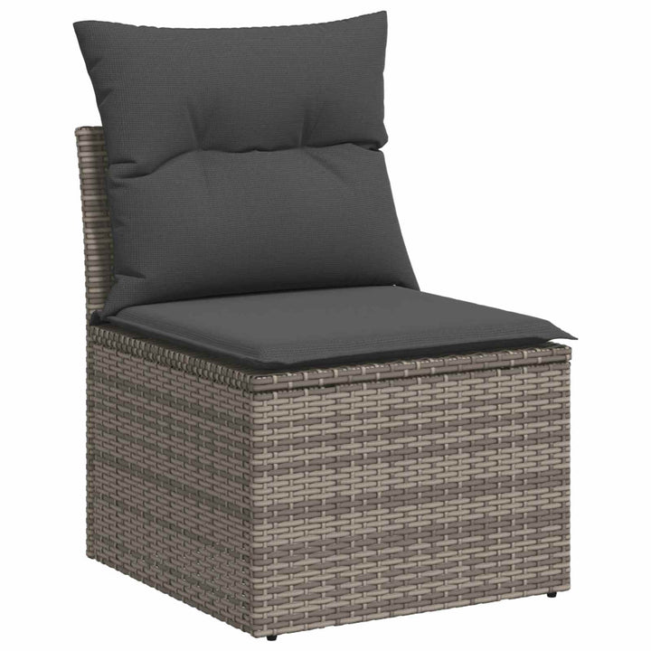 Sofa Sæt 6 stk. Grå og Mørkegrå Poly Rattan og Stål