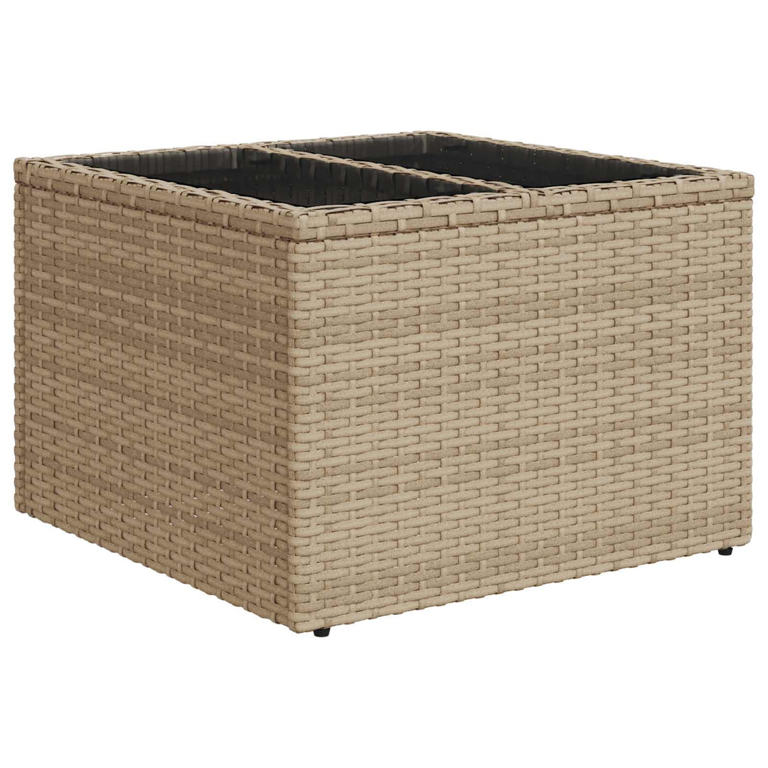 Sofa Sæt 6 stk. Beige og lys grå Poly Rattan og Stål