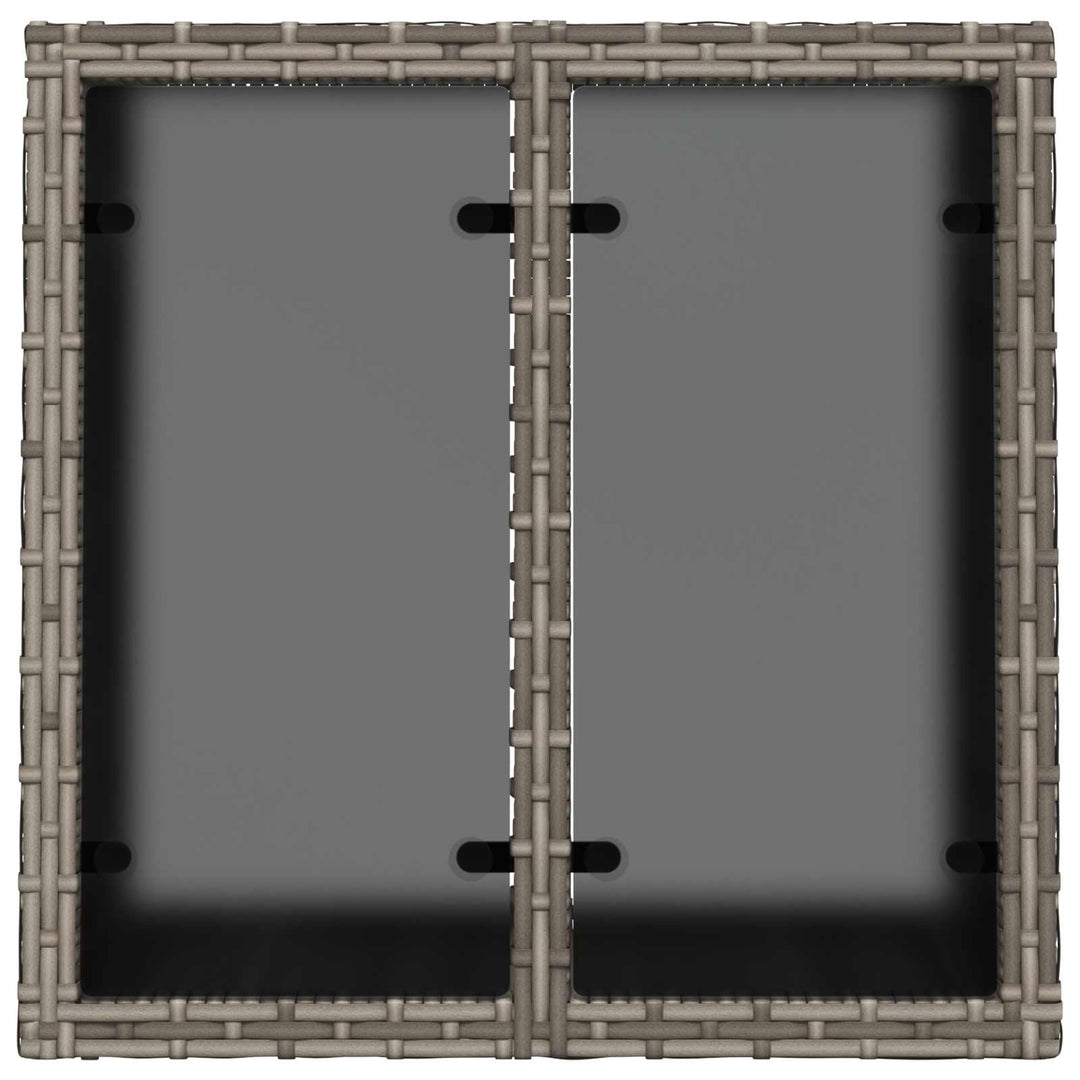 Sofa Sæt 6 stk. Grå og Marineblå Poly Rattan og Stål