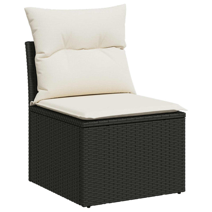 Sofa Sæt 5 stk. Sort og Cremehvid Poly Rattan og Stål