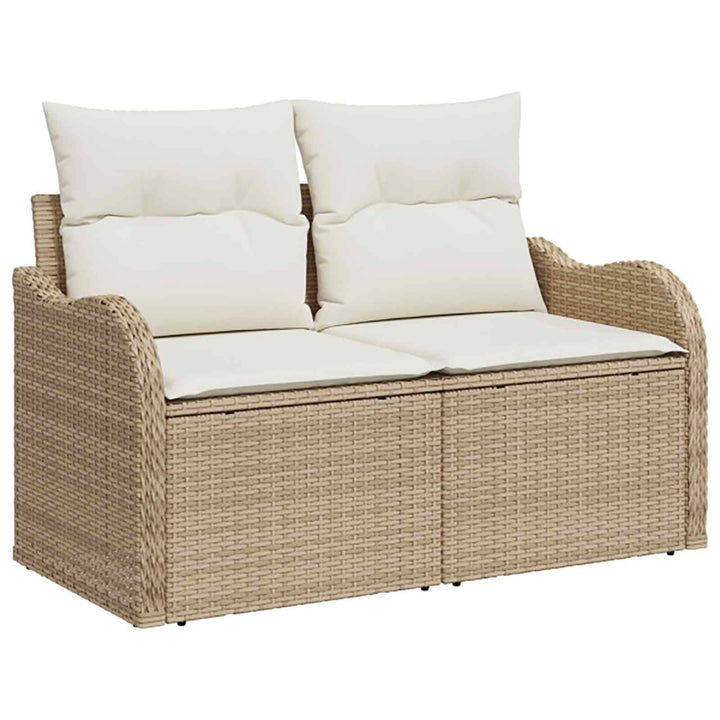 Sofa Sæt 5 stk. Beige og cremehvid Poly Rattan og Stål