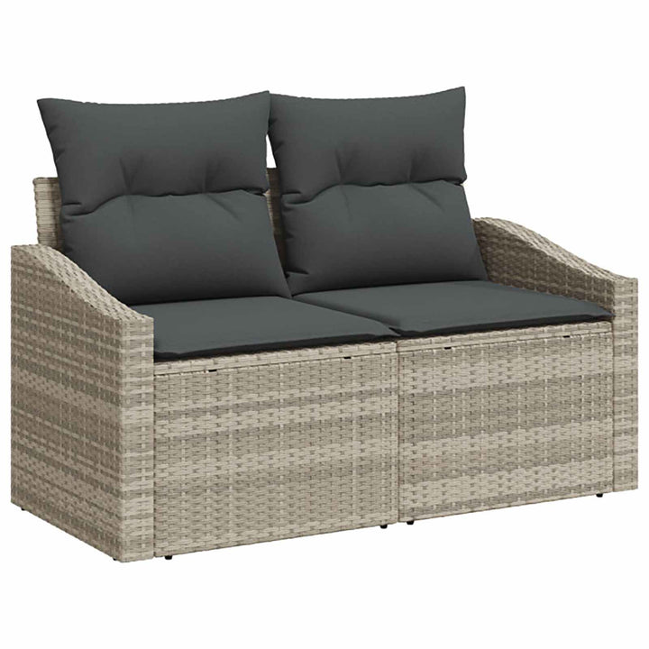 Sofa Sæt 5 stk. Lysegrå og mørkegrå Poly Rattan og Stål