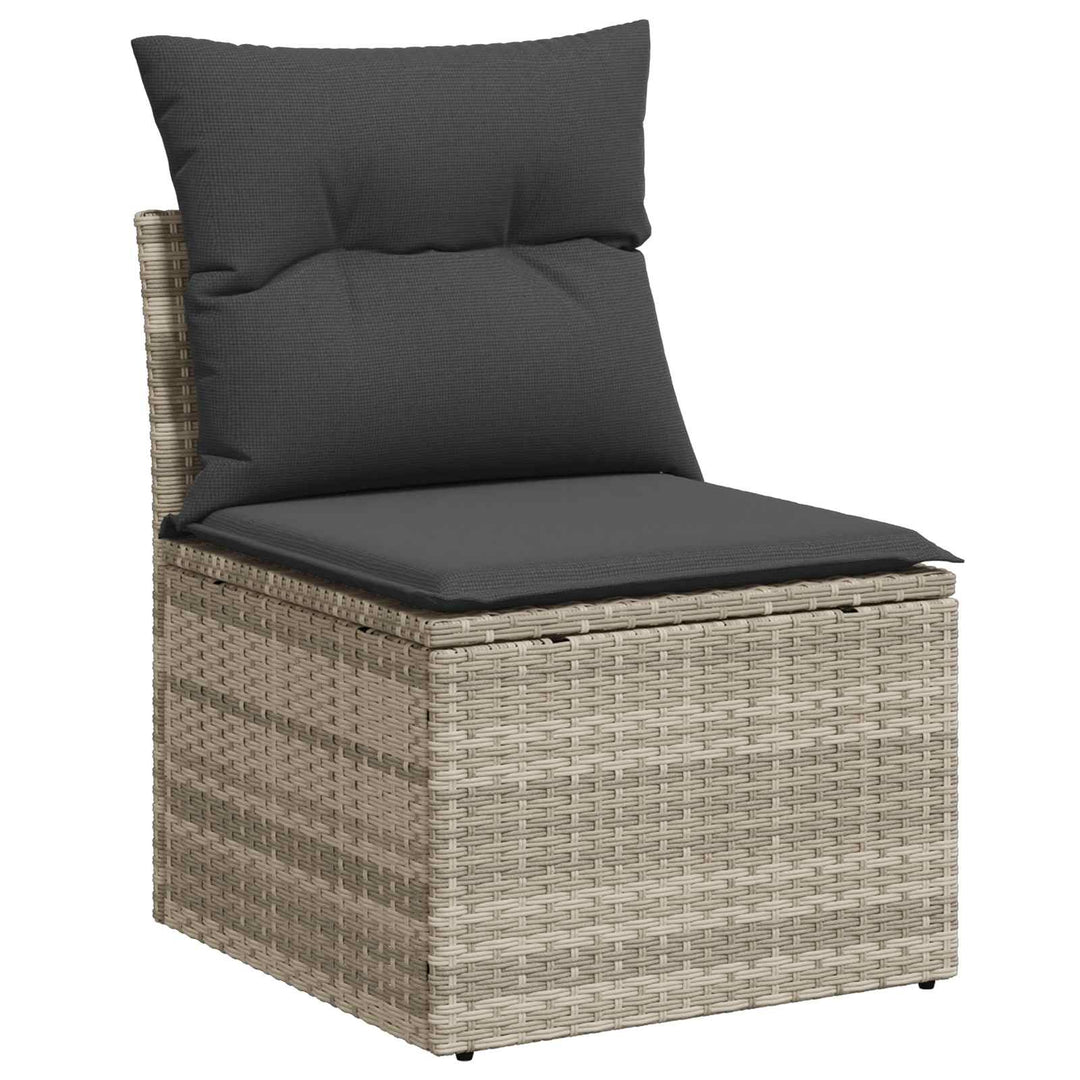 Sofa Sæt 5 stk. Lysegrå og mørkegrå Poly Rattan og Stål