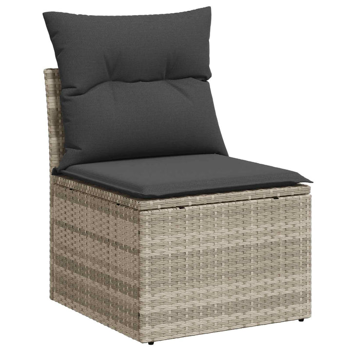 Sofa Sæt 5 stk. Lysegrå og mørkegrå Poly Rattan og Stål