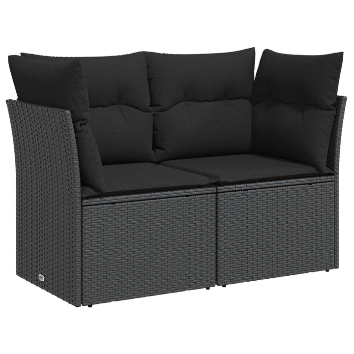 Sofa Sæt 5 stk. Sort Poly Rattan og Stål