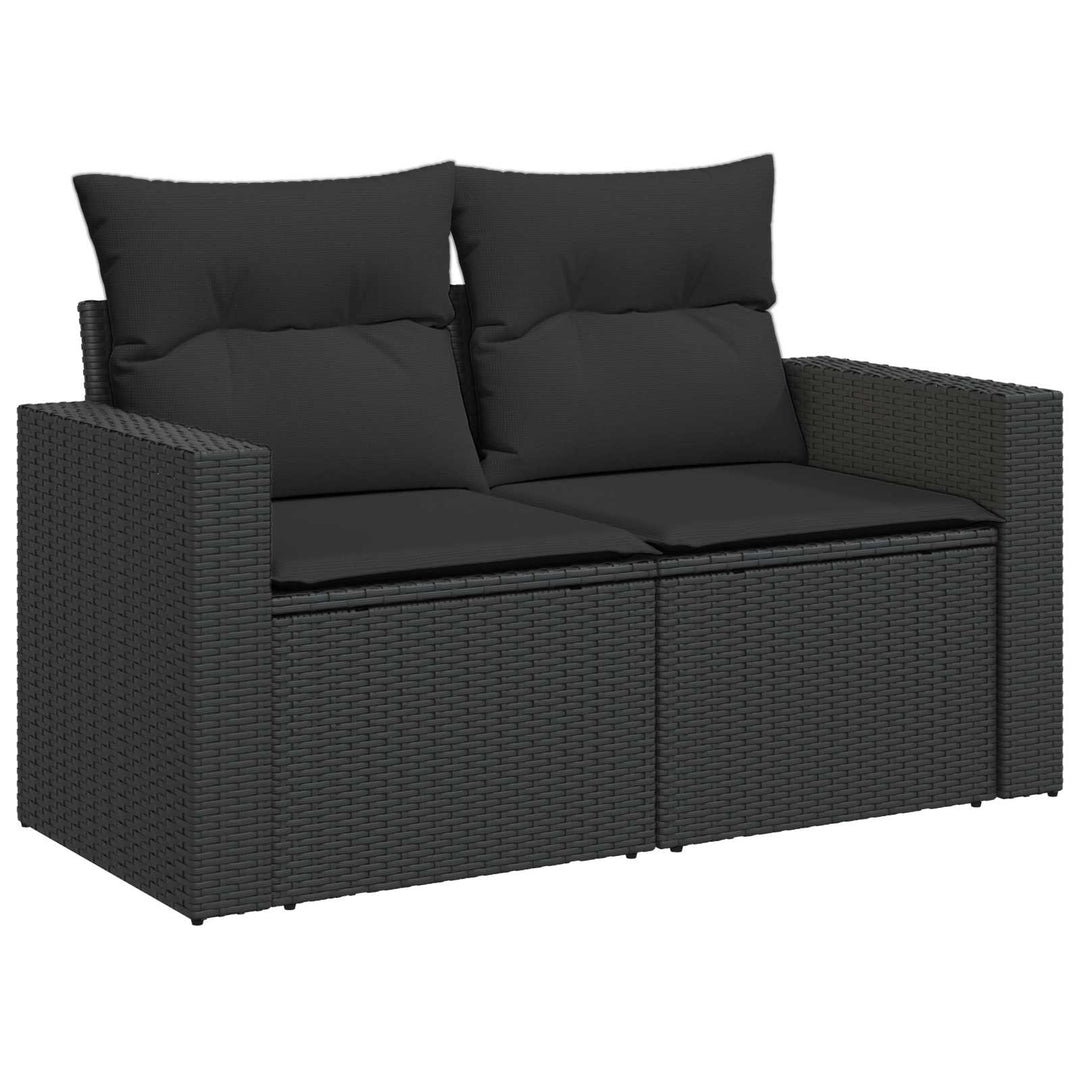 Sofa Sæt 5 stk. Sort Poly Rattan og Stål