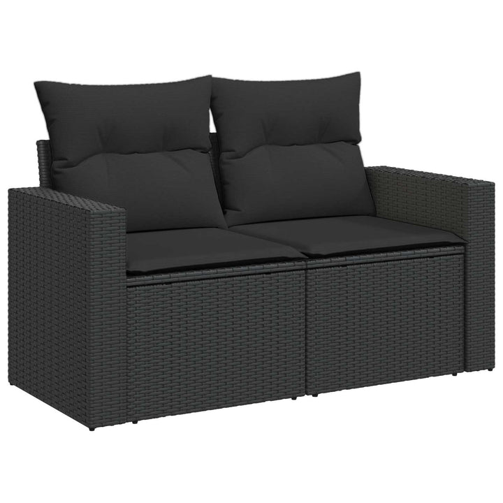 Sofa Sæt 5 stk. Sort Poly Rattan og Stål