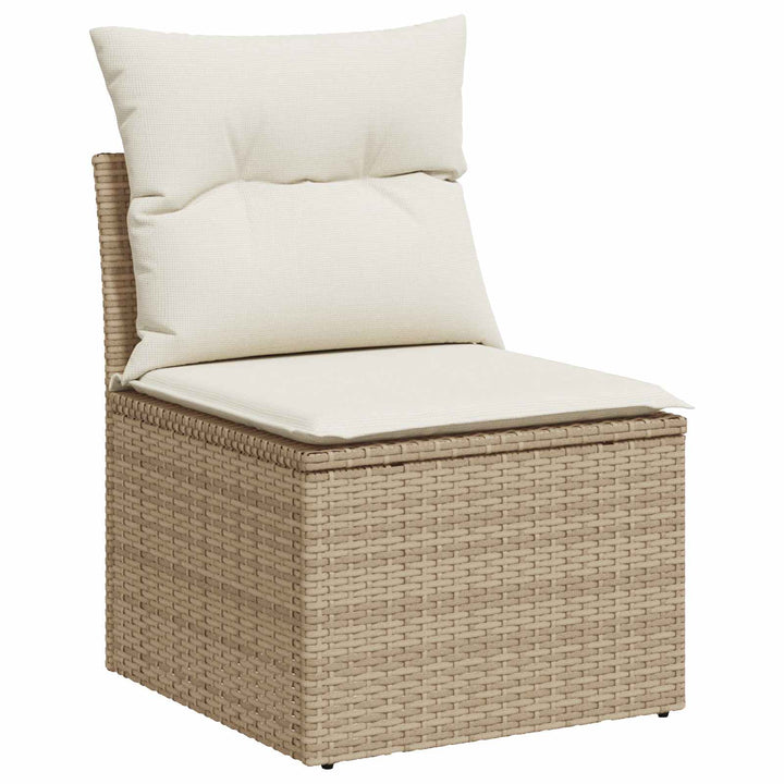 Sofa Sæt 5 stk. Beige og cremehvid Poly Rattan og Stål