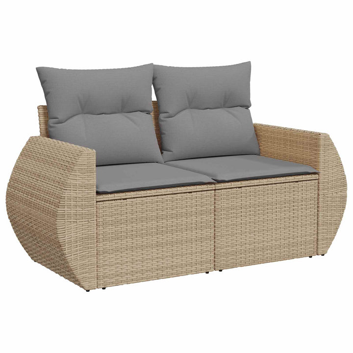 Sofa Sæt 5 stk. Beige og lys grå Poly Rattan og Stål