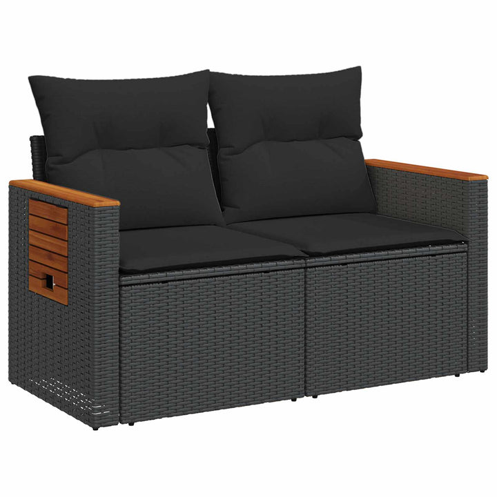 Sofa Sæt 5 stk. Sort Poly Rattan og Stål
