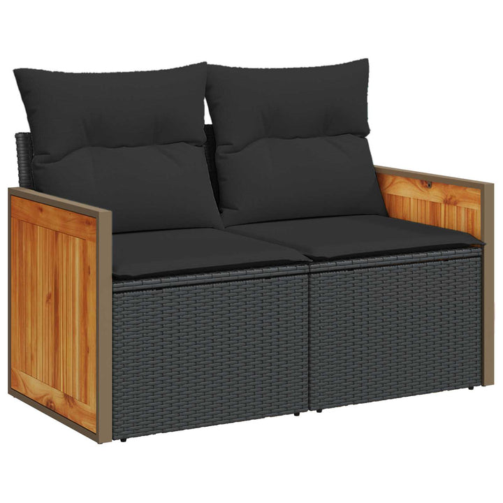 Sofa Sæt 5 stk. Sort Poly Rattan og Stål