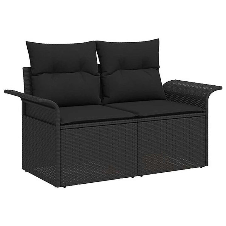 Sofa Sæt 8 stk. Sort Poly Rattan og Stål