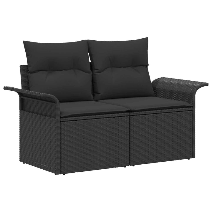 Sofa Sæt 8 stk. Sort Poly Rattan og Stål
