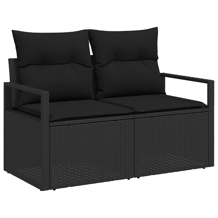 Sofa Sæt 8 stk. Sort Poly Rattan og Stål