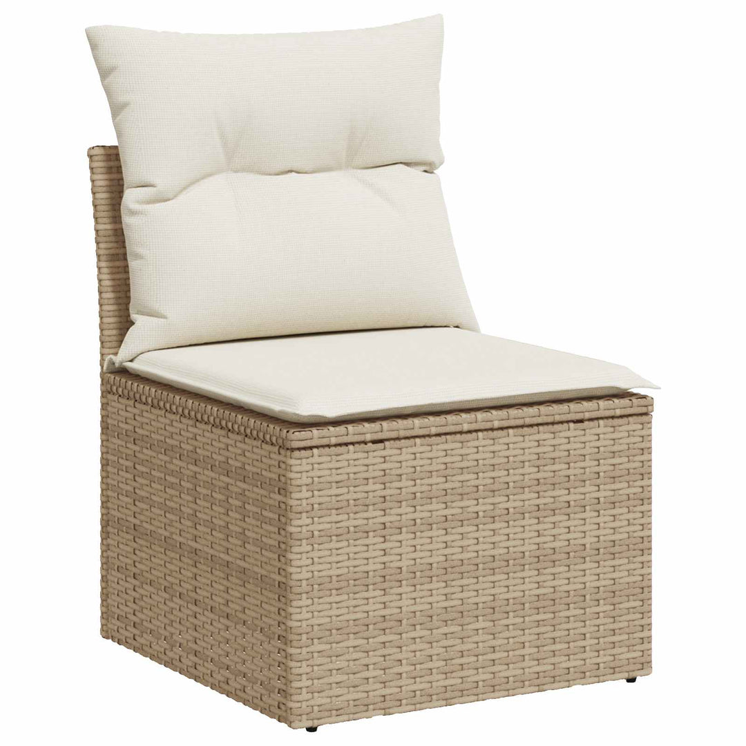 Sofa Sæt 8 stk. Beige og cremehvid Poly Rattan og Stål