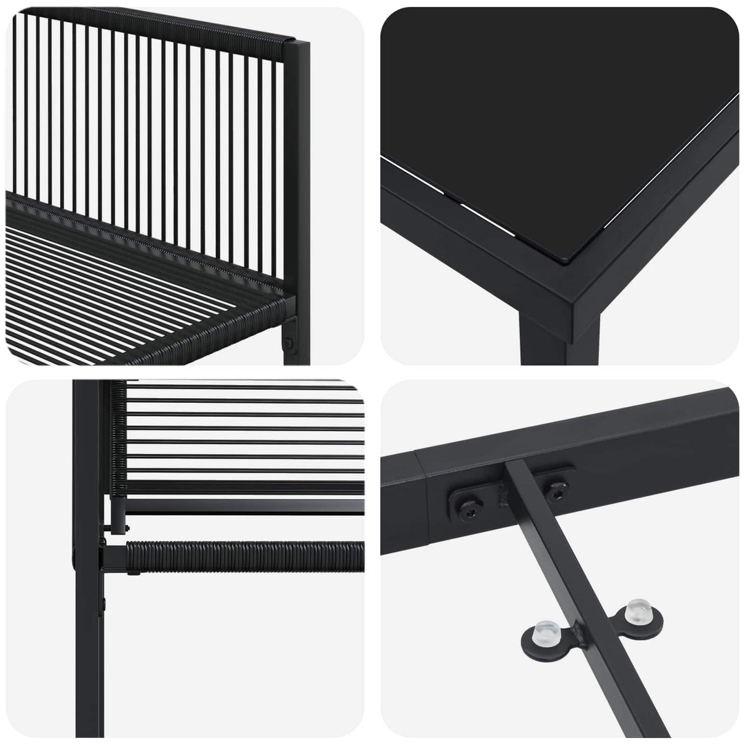 Have Spisebordssæt 5 stk. Sort polyrattan
