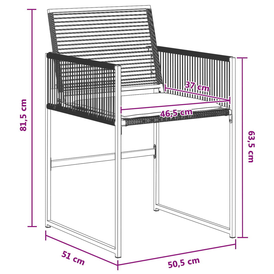 Have Spisebordssæt 5 stk. Sort polyrattan