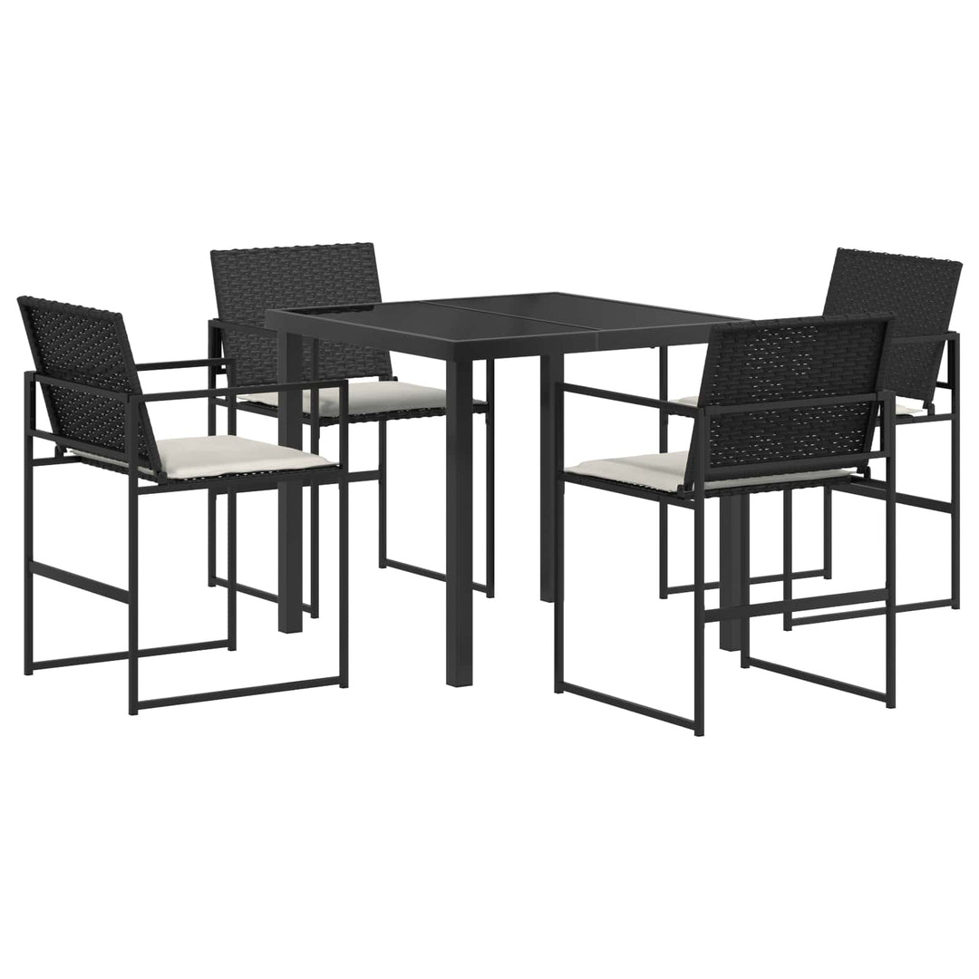 Have Spisebordssæt 5 stk. Sort og Cream polyrattan