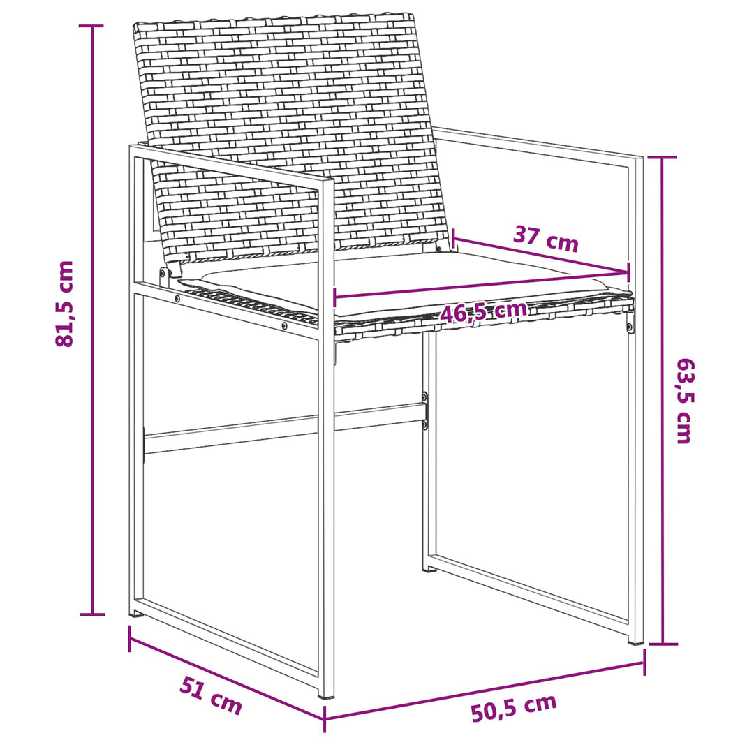 Have Spisebordssæt 5 stk. Sort og Cream polyrattan