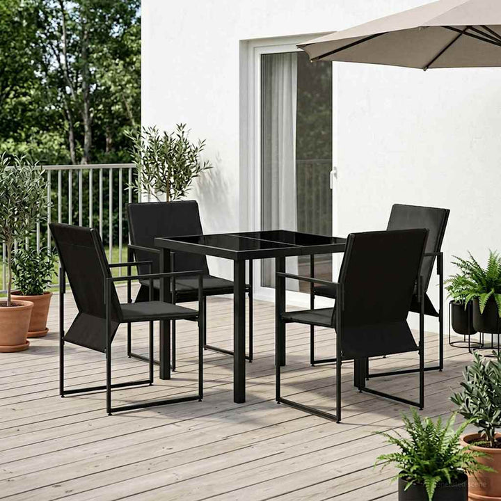 Have Spisebordssæt 5 pcs Sort og Anthracit 80 x 80 x 73 cm