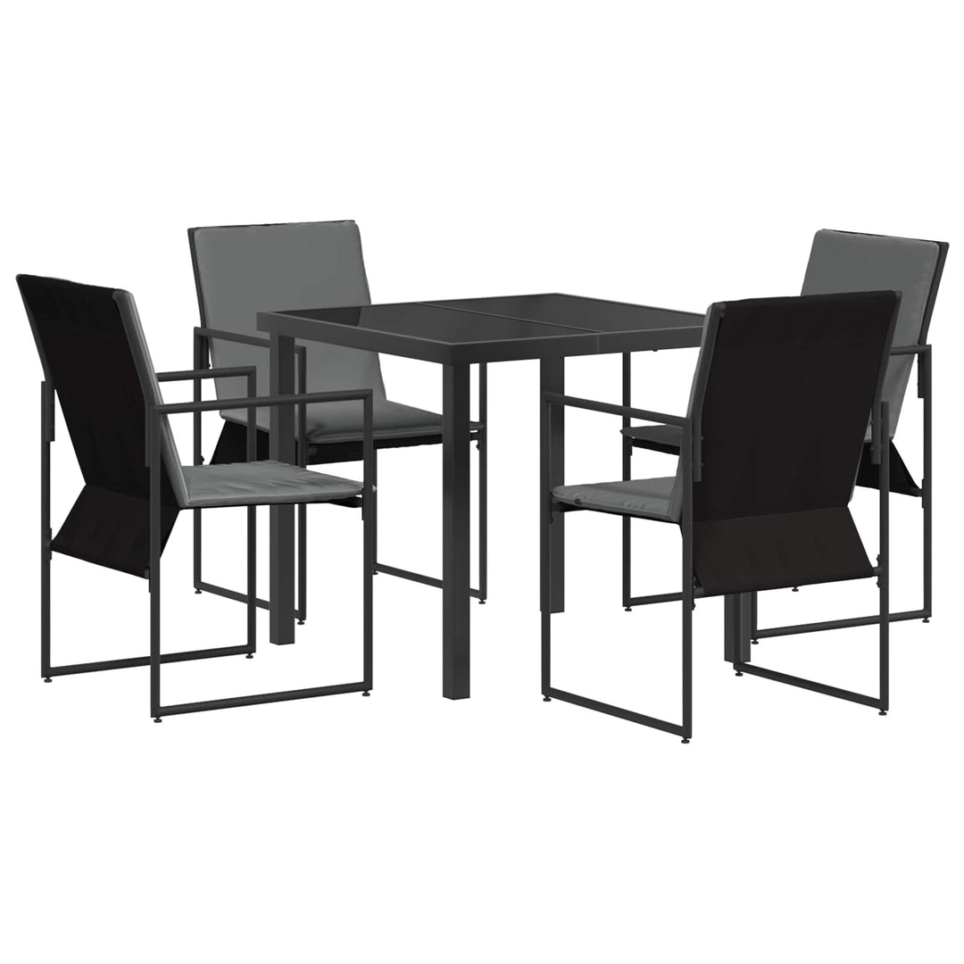 Have Spisebordssæt 5 pcs Sort og Anthracit 80 x 80 x 73 cm