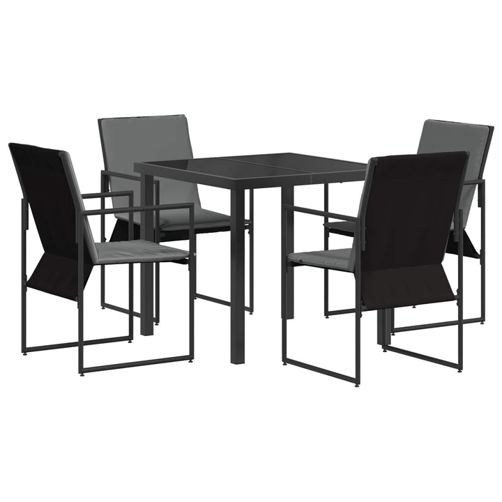 Have Spisebordssæt 5 pcs Sort og Anthracit 80 x 80 x 73 cm