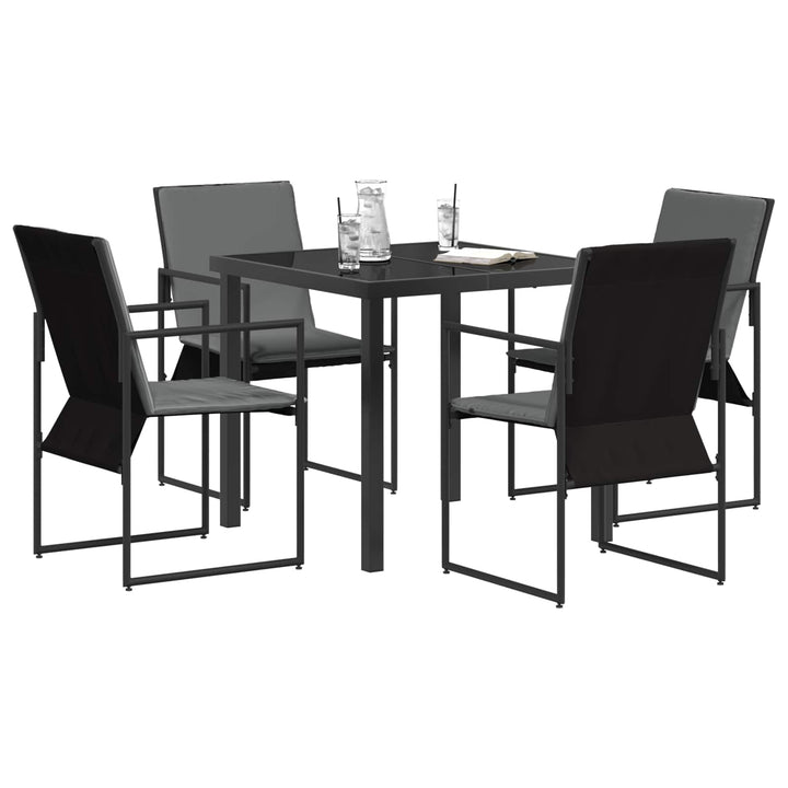 Have Spisebordssæt 5 pcs Sort og Anthracit 80 x 80 x 73 cm