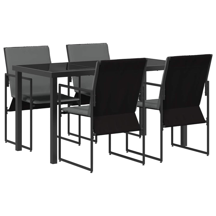 Have Spisebordssæt 5 pcs Sort og Anthracit 140 x 70 x 73 cm
