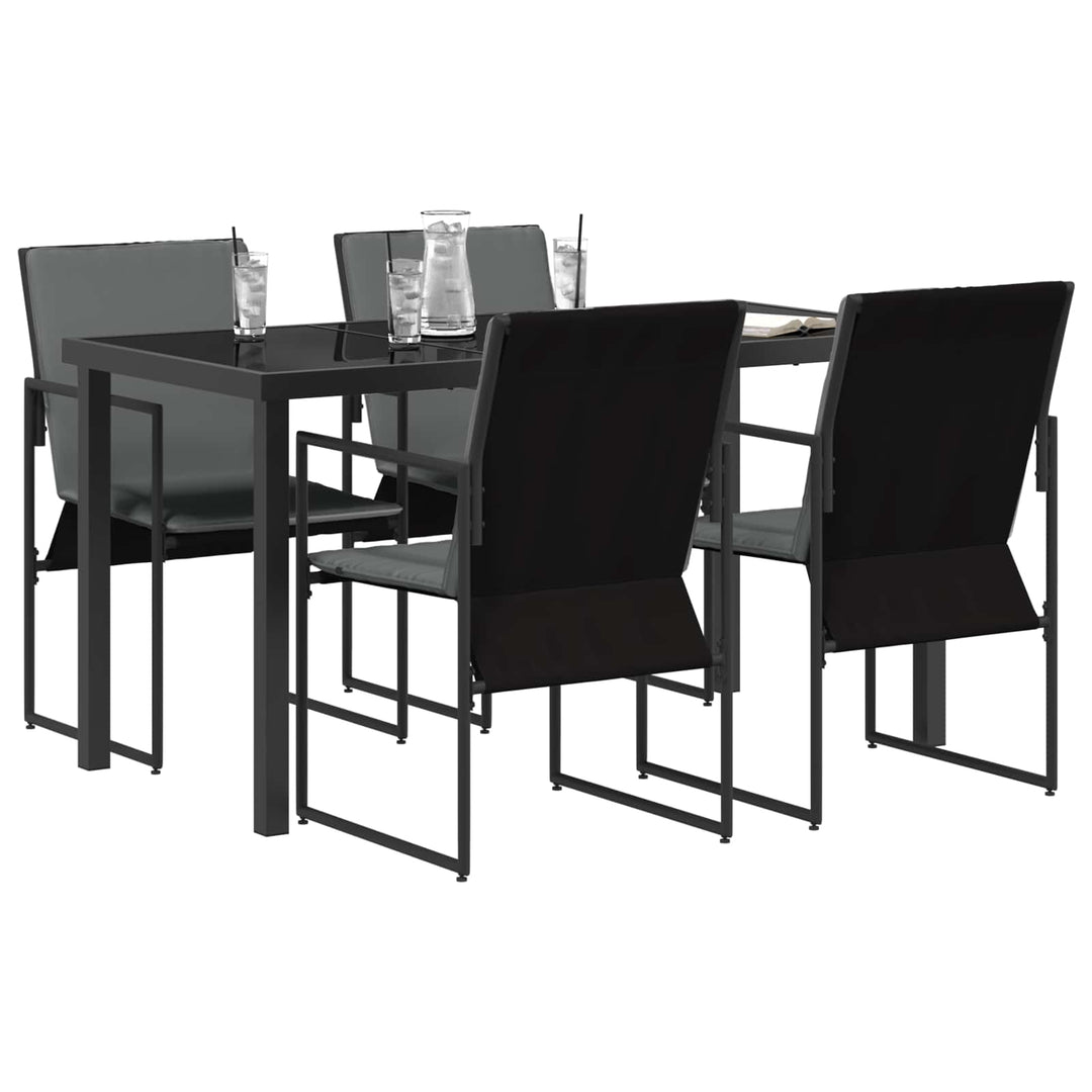 Have Spisebordssæt 5 pcs Sort og Anthracit 140 x 70 x 73 cm