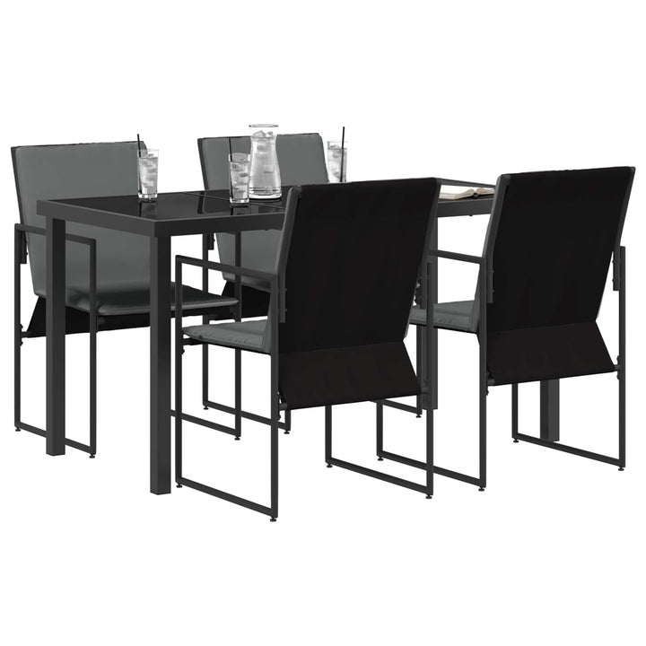 Have Spisebordssæt 5 pcs Sort og Anthracit 140 x 70 x 73 cm