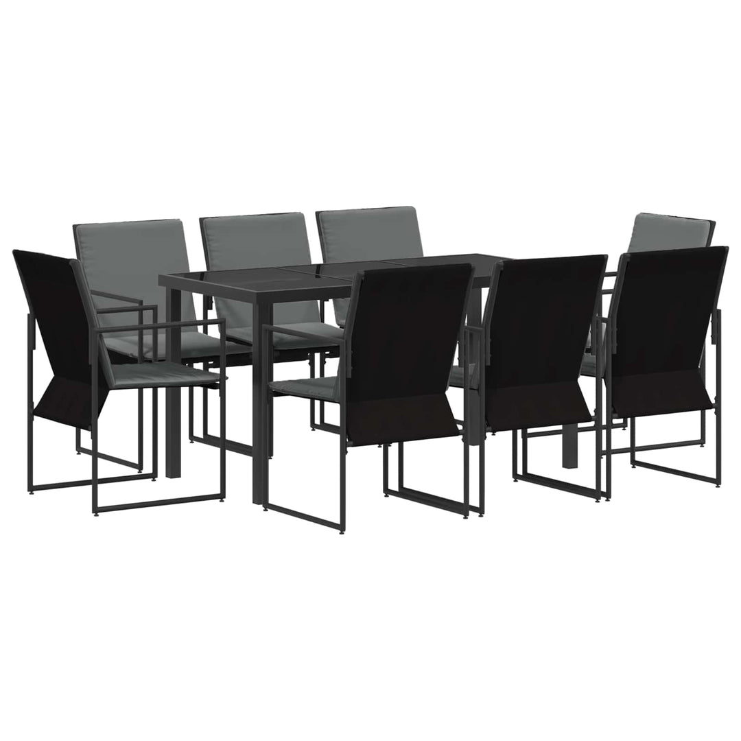 Have Spisebordssæt 9 pcs Sort og Anthracit 160 x 80 x 73 cm
