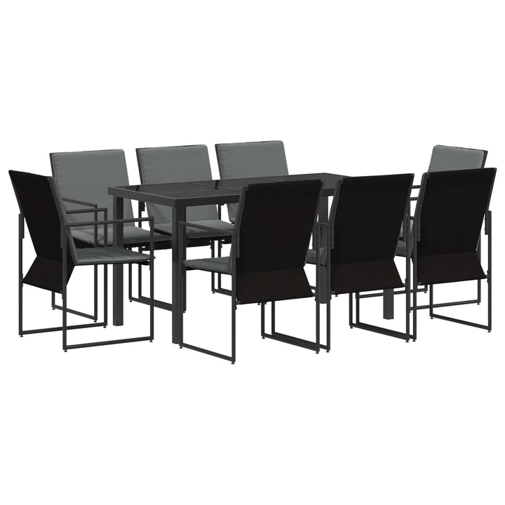 Have Spisebordssæt 9 pcs Sort og Anthracit 160 x 80 x 73 cm