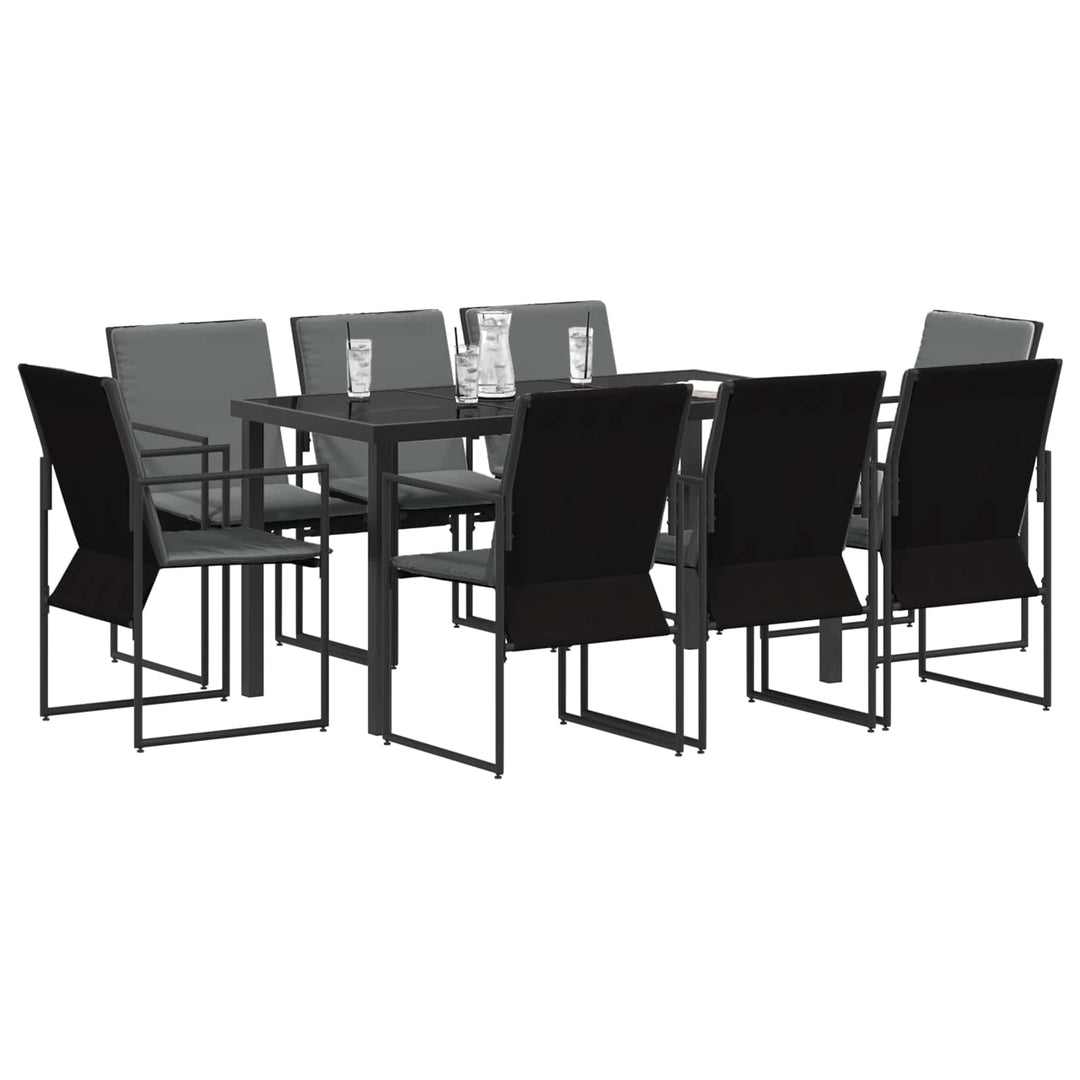 Have Spisebordssæt 9 pcs Sort og Anthracit 160 x 80 x 73 cm