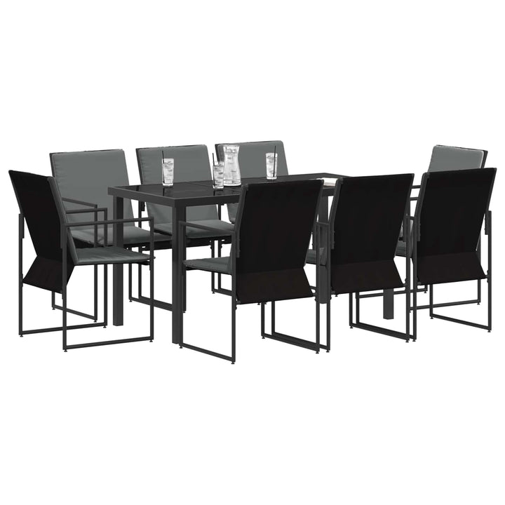 Have Spisebordssæt 9 pcs Sort og Anthracit 160 x 80 x 73 cm