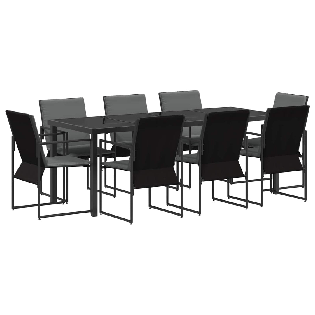 Have Spisebordssæt 9 pcs Sort og Anthracit 200 x 80 x 73 cm