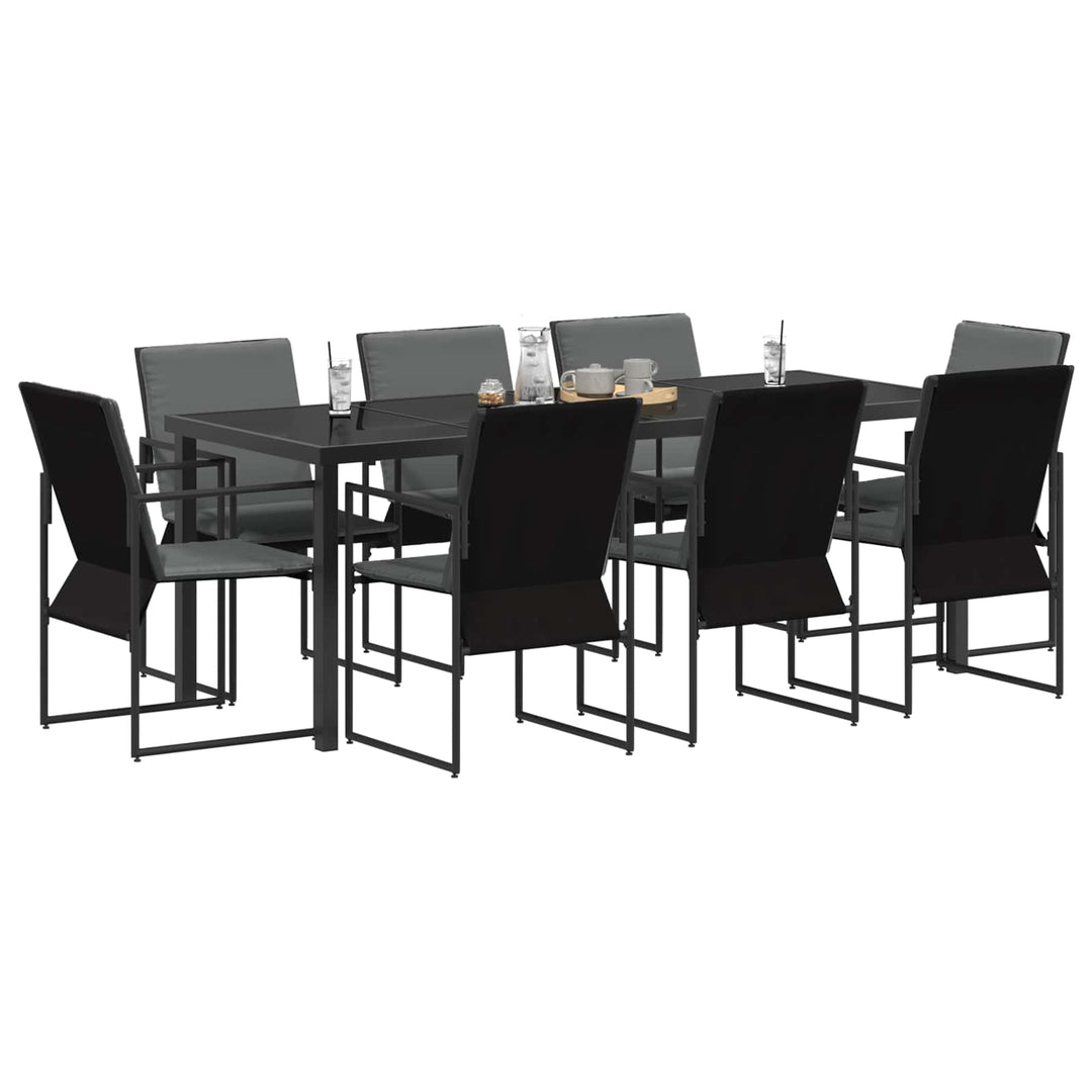 Have Spisebordssæt 9 pcs Sort og Anthracit 200 x 80 x 73 cm